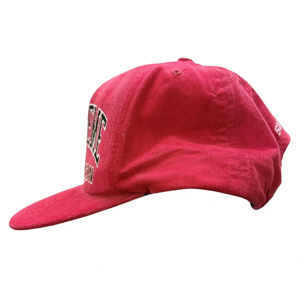 Supreme Champion Corduroy 5 Panel Red Snapback Hat Made in USA Season SS17